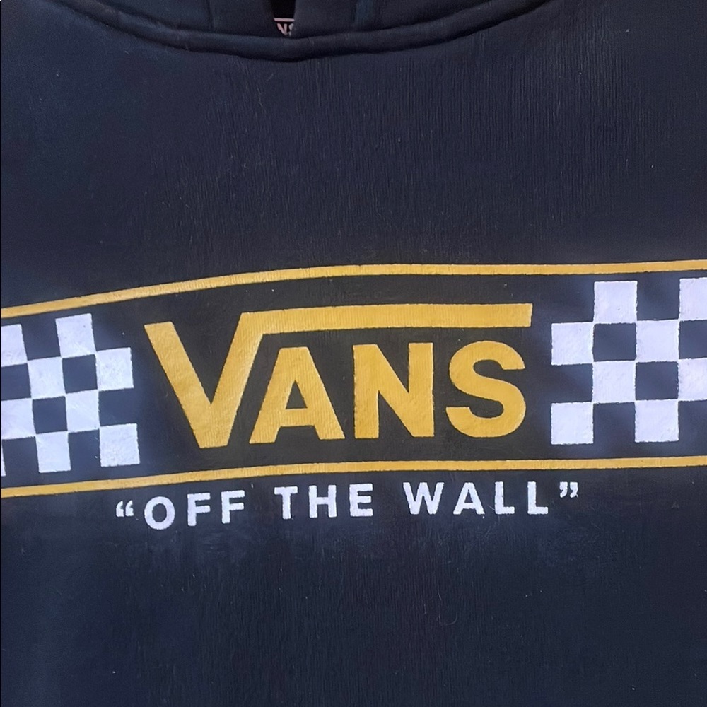 Vans Black Hoodie with Checkerboard Design - Picture 2 of 5
